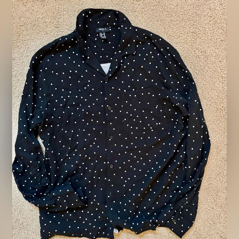60’s Bob Dylan style polka dot shirt